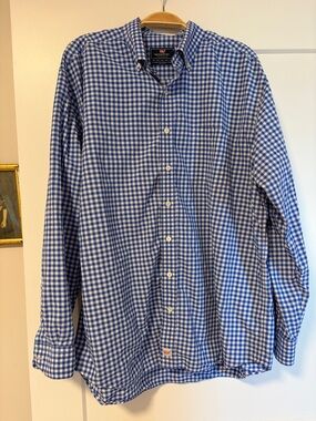 Vineyard Vines Blue and White Gingham Button-Down Shirt